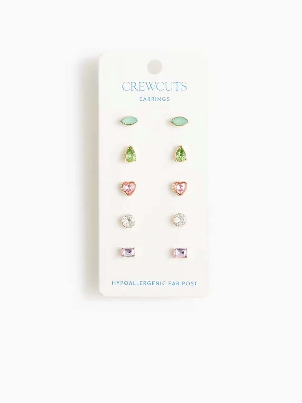 Jcrew Girls' rainbow gems earrings set-of-five - NWT